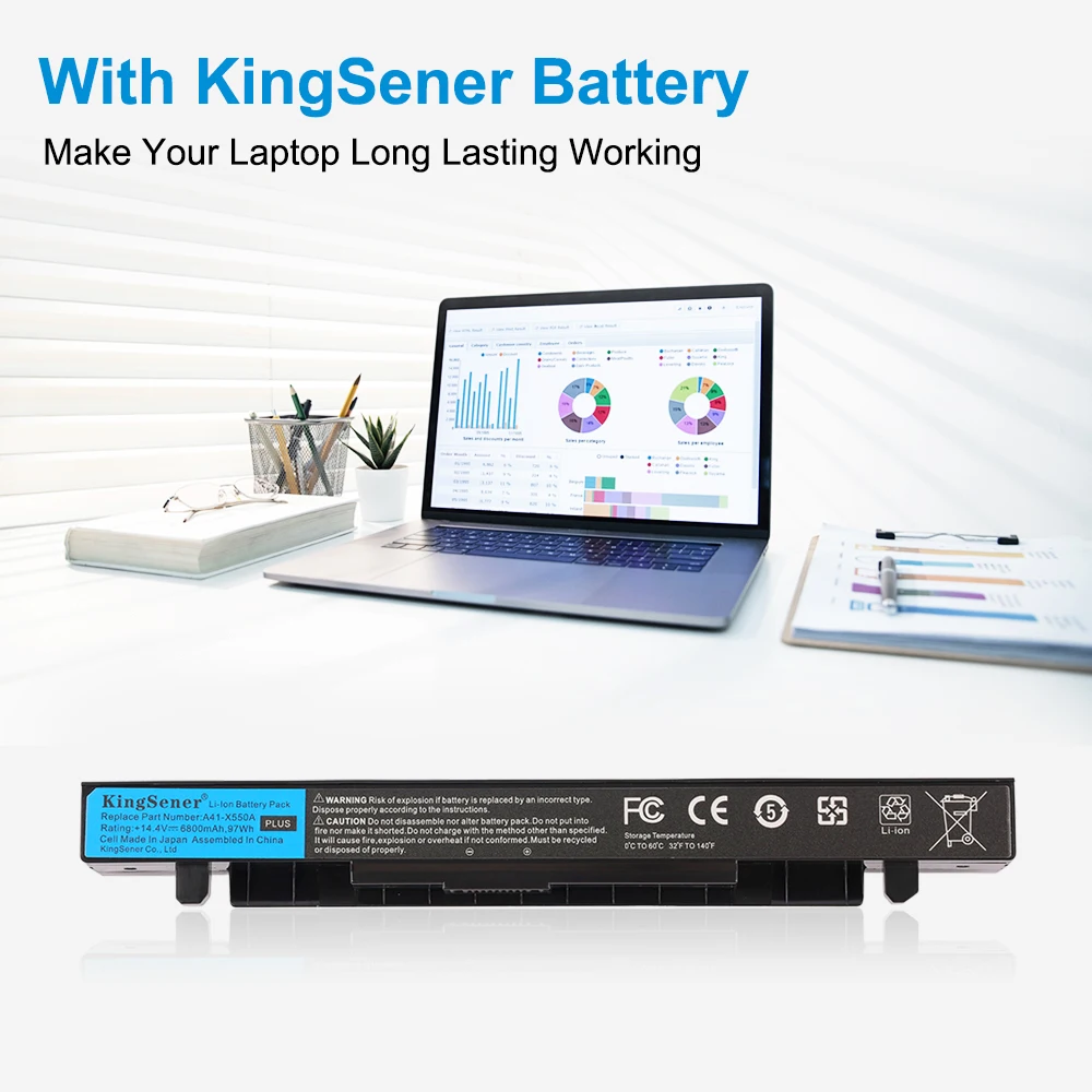 KingSener Korea Cell A41-X550A Laptop Battery for ASUS A41-X550 A41-X550A X550 X550C X550B X550V X450C X450LA X452 X452E 2950mAh