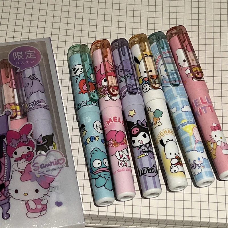 Sanrio Highlighter New Lolita Series Hello Kitty Kuromi Cute Graffiti Painting Pens Classroom Markers Student Stationery Gifts