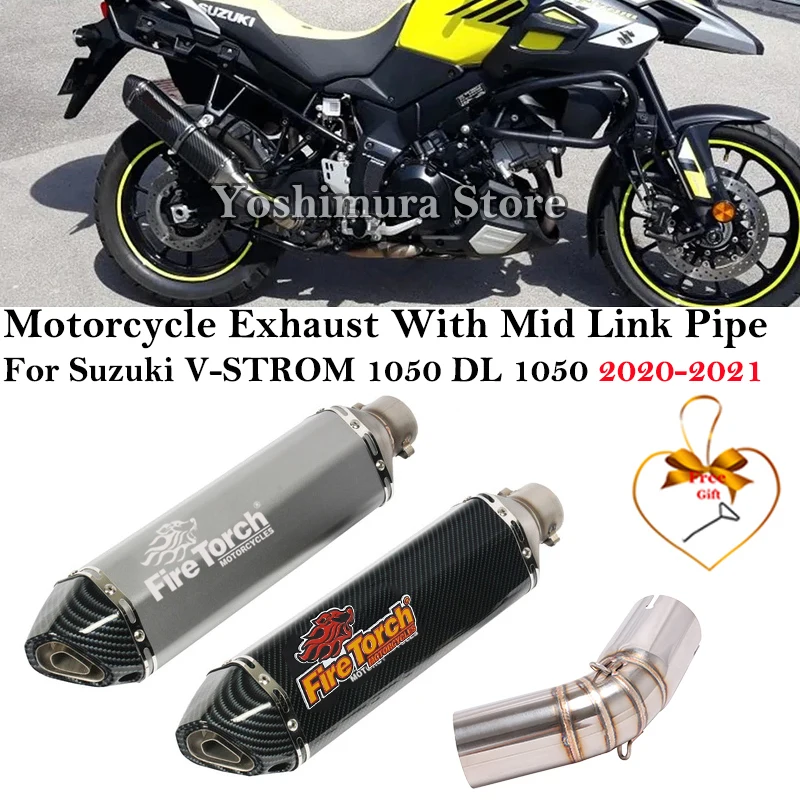 

Slip On For SUZUKI V-STROM 1000 1050 DL1050 DL 1000 2014 - 2021 Motorcycle Exhaust Muffler Middle Link Pipe Escape DB Killer
