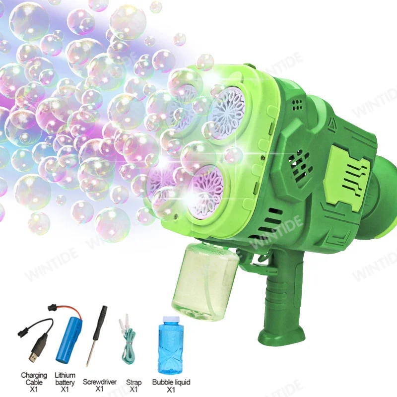 

WANNA BUBBLES OEM ODM wholesale 40 holes bubble machine summer outdoor kids toys blower automatic PP plastic Bubble Gun
