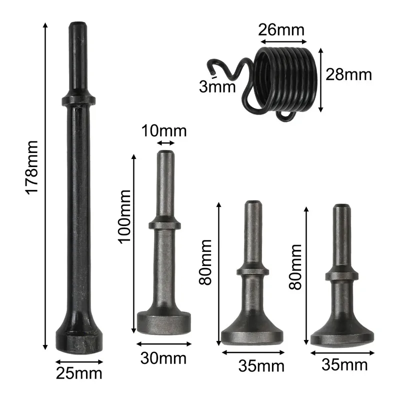 

5pcs/set Pneumatic Drifts Hammer Smoothing Pneumatic Drifts Air Hammer Bit Set Extended Lengthen Impacts Tools 80mm/100mm/178mm