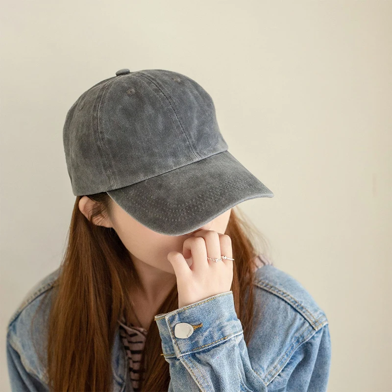 Vintage Washed Denim Baseball Cap Solid Color Hip Hop Men Women Outdoor Casual Sport Hat Bone Structured