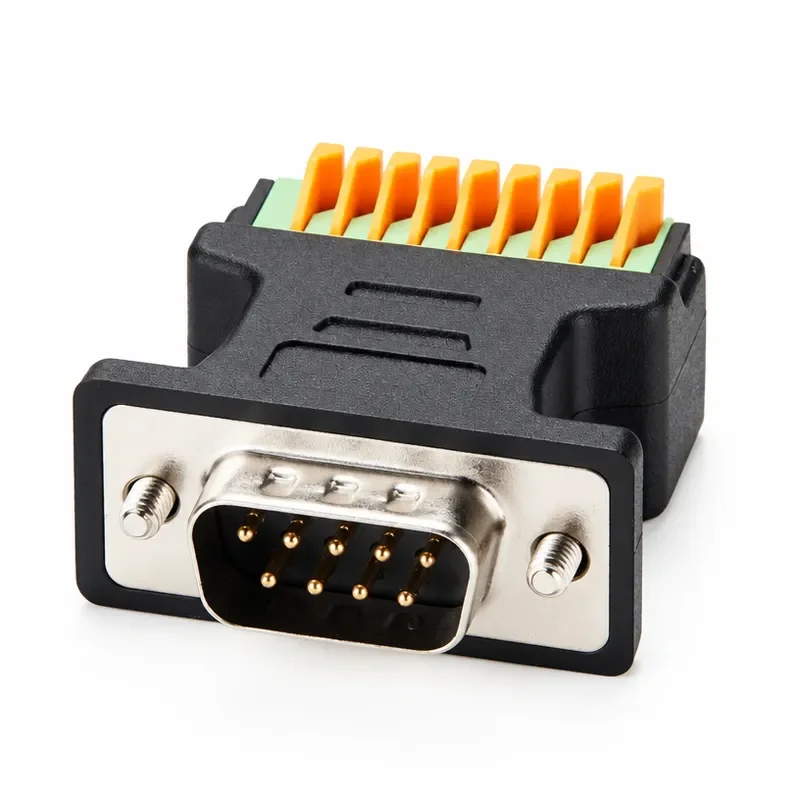 9pin Solderless Connector DB9 to Terminal Block Male Adapter Breakout Board (DB-9) male Socket to Terminal Spring Block