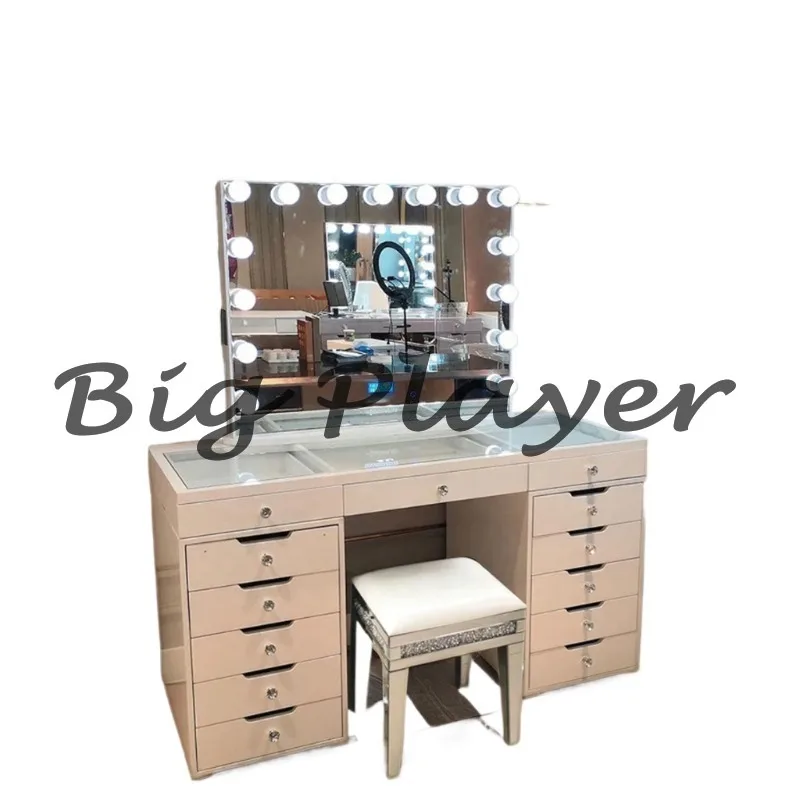 Europäisches und amerikanisches Schlafzimmermöbel-Set, Kommode, Leuchtdiode mit Spiegel