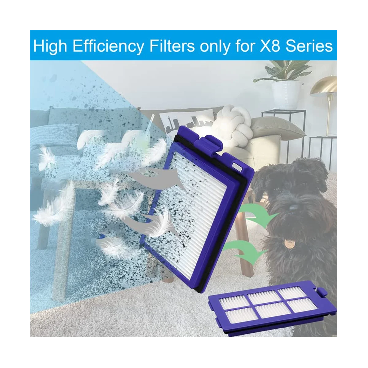 แปรงหลักแปรงด้านข้างแผ่นกรอง HEPA เข้ากันได้กับอุปกรณ์เสริมเครื่องดูดฝุ่น X8