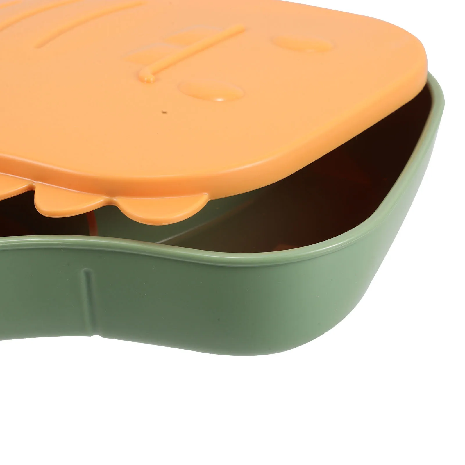 أطباق مقسمة للأطفال بتصميم حيوانات كرتونية، قاعدة شفط غير قابلة للكسر وقابلة لإعادة الاستخدام، مجموعة أواني طعام للأطفال الصغار باللون البرتقالي #5