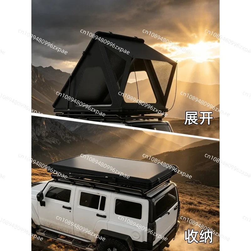 Triangular Hard‑Shell Rooftop Tent Aluminum Alloy SUV Car Roof Tent Outdoor Self‑Driving Camping Shelter