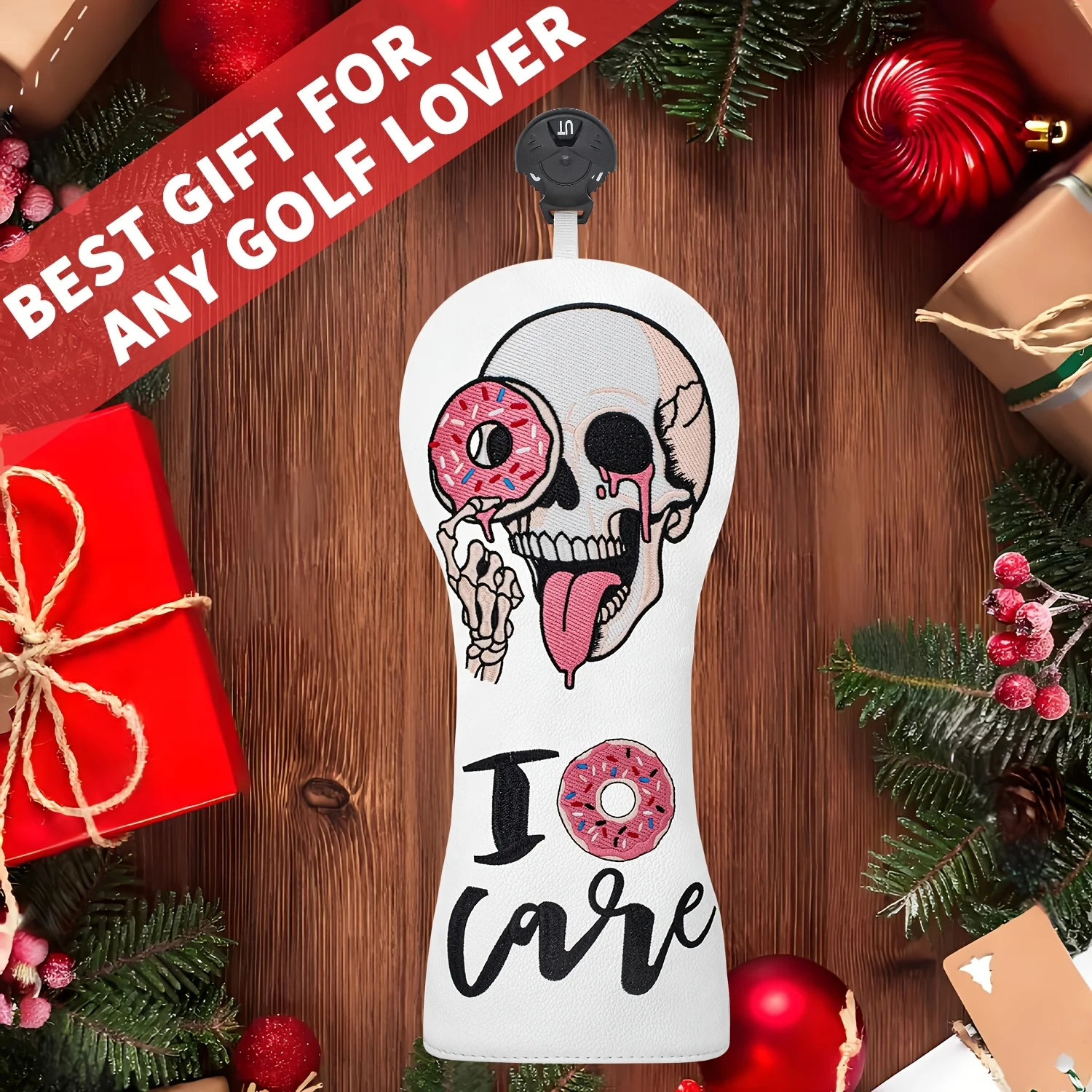 A High-Quality PU Driver Headcover with a Skull Design Golf Club Protection Sleeve (Suited for Drivers, Long Irons, And Hybrids) image 5