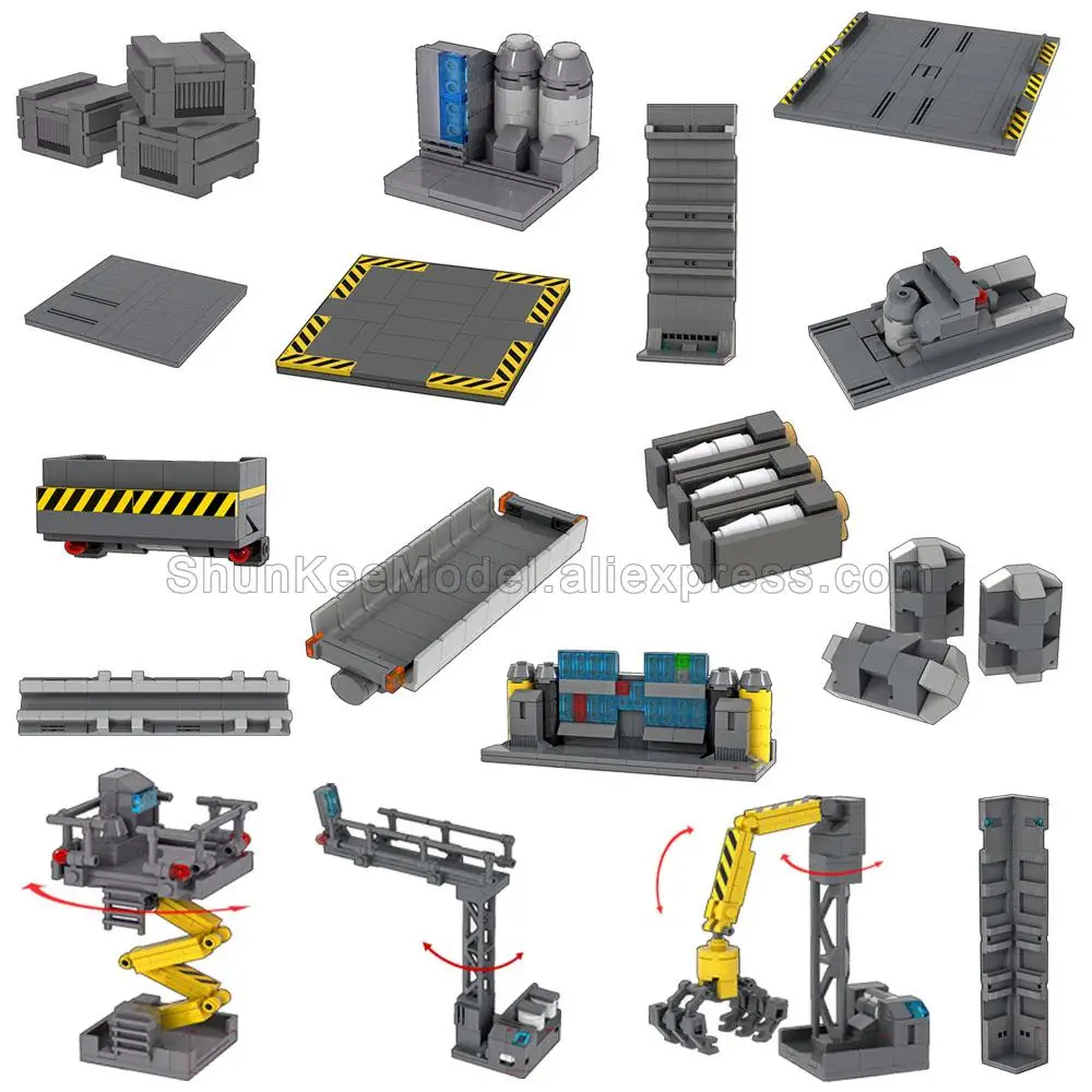 Weapon Barrier Roadblock Box Scene  Bricks Fortress Facilities Gnaku Functional Operation Vehicl Toy MOC Building Blocks Base