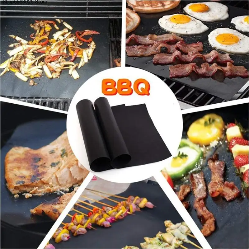 BBQ Grill Mat Barbecue outdoor Baking Non-stick Pad Reusable Cooking Plate 40 * 30cm For Party PTFE  Grill Mat Tools New