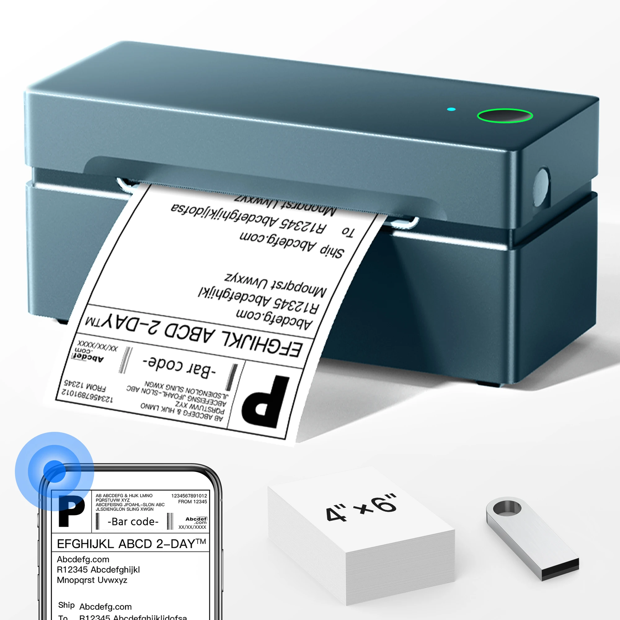 Imprimante d'étiquettes thermiques sans fil PL80E (50 feuilles offertes) - Impression facile et rapide pour les entreprises intelligentes - Compatible