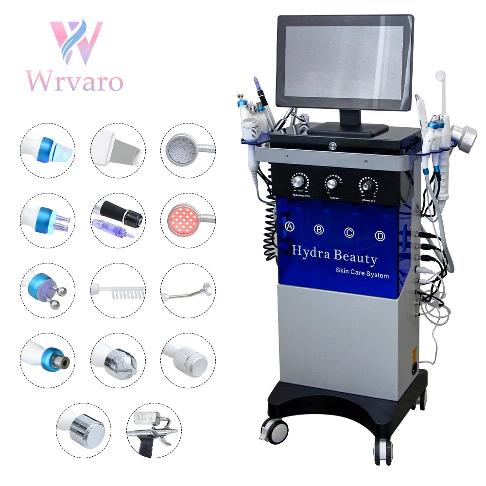 

New 14 in 1 Hydro Oxygen Bubble Hydroder Mabrasion Machine Dermabrasion Facial Machine Hydra H2O2 Beauty Facial Machine For Spa