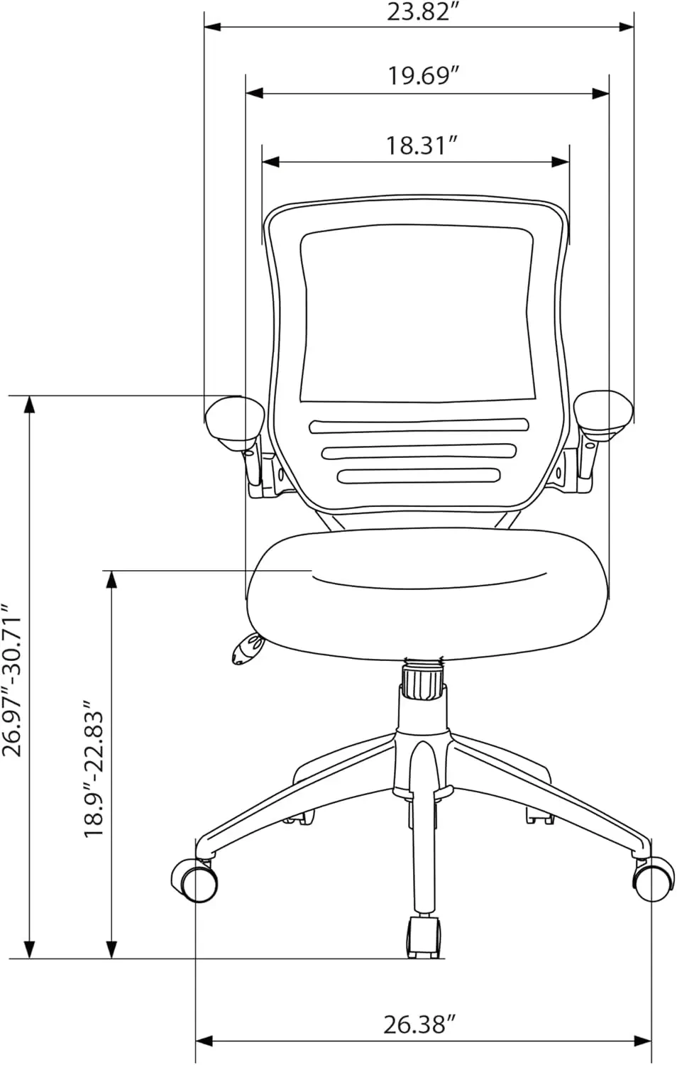 Calusa Mesh Mid-Back Chair, Black