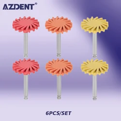 Azdent-複合研磨ディスクホイールキット,回転研削および研磨機器,粗研磨,中,細かい,セットあたり6個