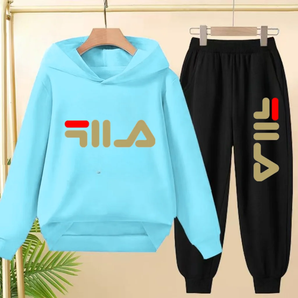2025 Spring Autumn Outfits Letter Print Two-piece set Hoodie+Pants Tracksuits 3-12 Yrs Cute and charming Leisure Children Clothe
