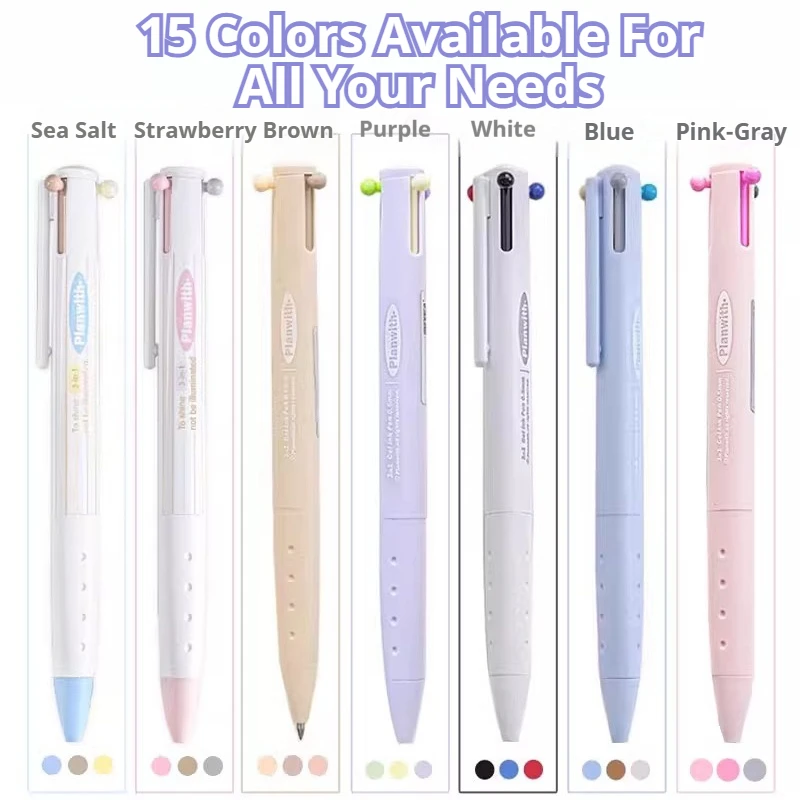 

Planwith Three Color Pen Press 3 in 1 Note-taking Special Multi-functional Module Pink Red Blue Wrong Question Correction Marker