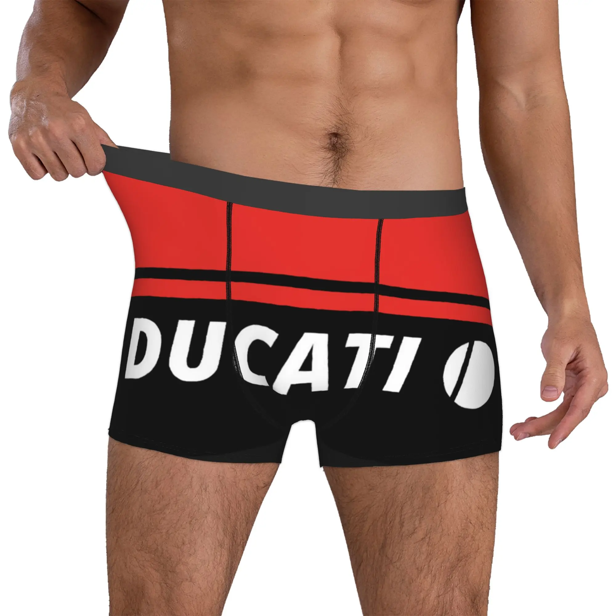 Ducati Motorrad-Unterwäsche für Herren, bedruckte Boxershorts, Shorts, Höschen, weiche Unterhose