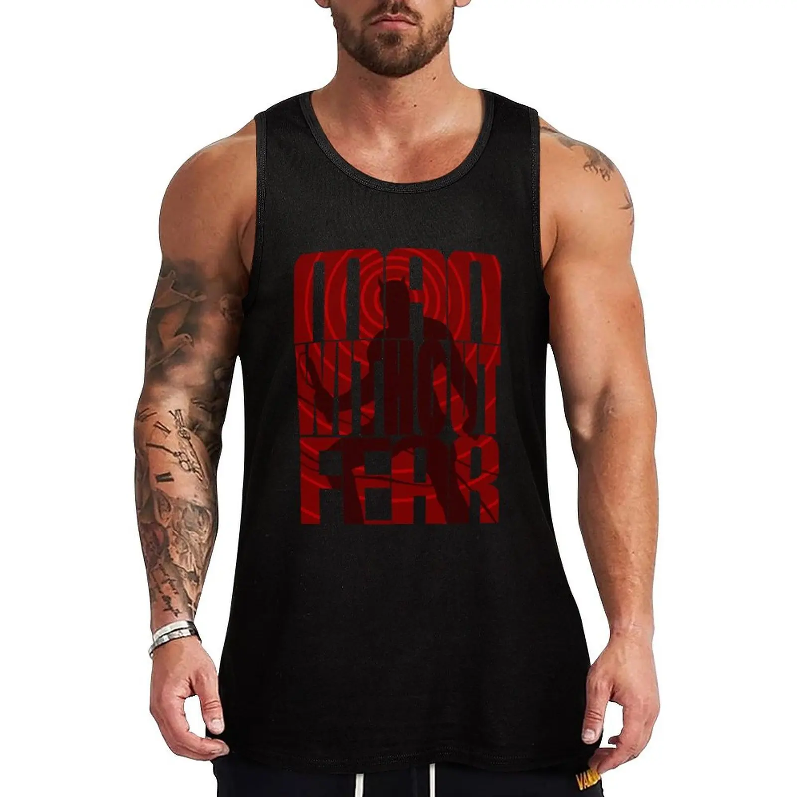

Man Without Fear Tank Top gym clothing men Sleeveless top gym t-shirts man Men's sleeveless