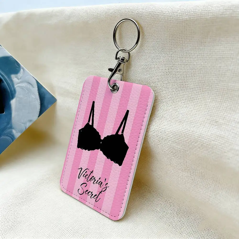 V-Victoria-Logo-S-Secret Rechteckiger Schlüsselanhänger-Kartenhalter, Ausweis-Kreditkartenhalter, Studentenausweishalter, Buskartenhülle – Detail 10