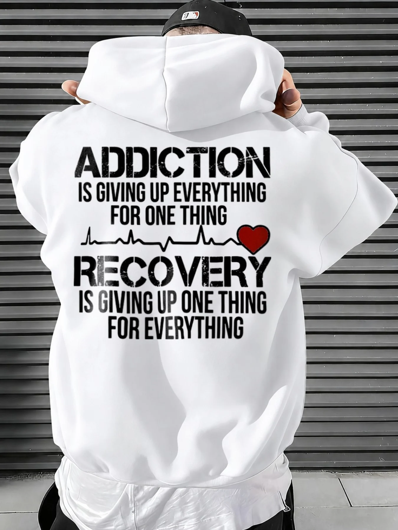 Funny Men's Hoodie, Addiction Recovery Quote Design, Casual Wear, Gift for Men In Recovery