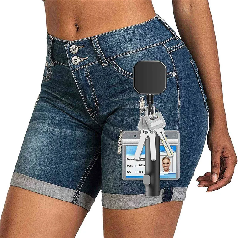 Y43A-20X الثقيلة المعادن قابل للسحب حلقة تسلق المفاتيح حزام شارة بكرات كليب 28.3 بوصة عززت أسلاك الفولاذ الحبل