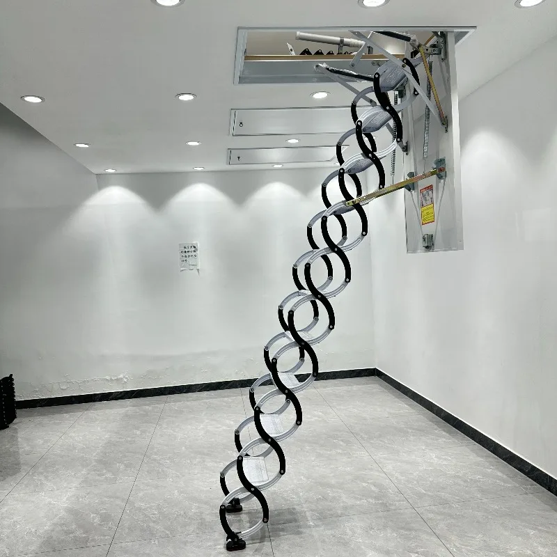 Fully Automatic Loft Telescopic Stairs Household Hidden Indoor Lifting and Stretching Invisible Folding Ladder