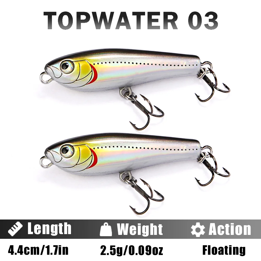 B&U Floating Pencil Fishing Lure Artificial Hard Fishing Baits Micro Wobblers Lure Fishing Lures Freshwater/Saltwater Lures