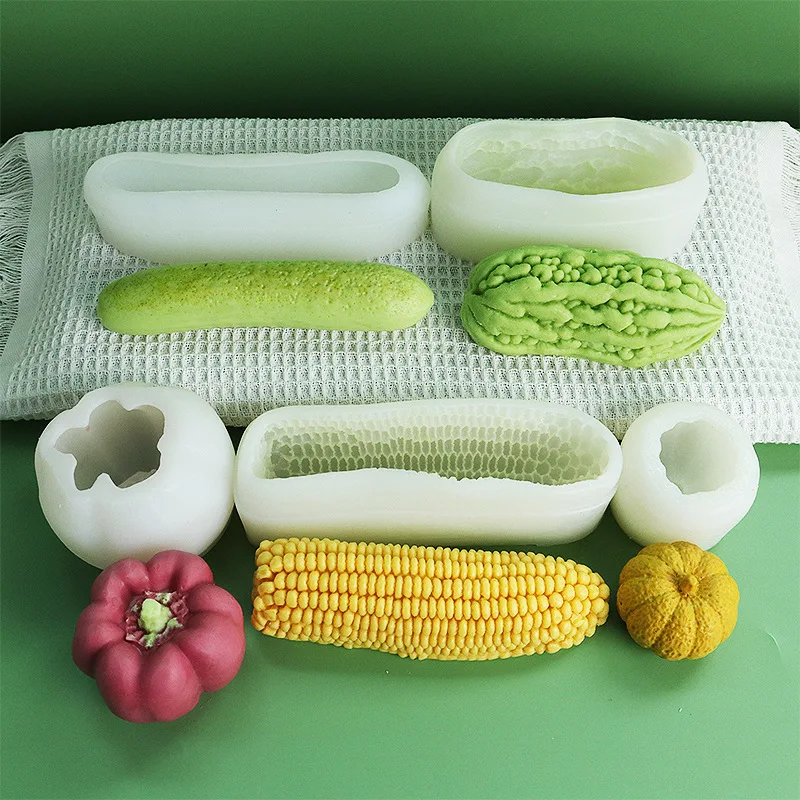 Realistic Fruit Silicone Molds DIY Corn Avocado Cucumber Shaped Ice Cream Cake Dessert Baking Tools Food-Grade Candy Making Kit