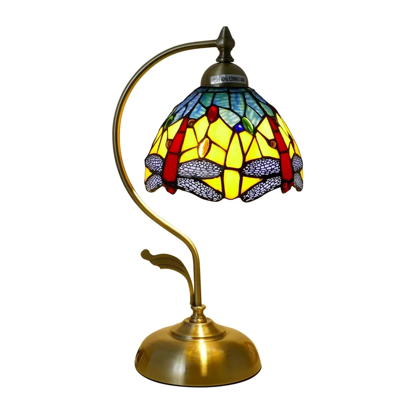 

Настольная лампа Tiffany с синей лягушкой, прикроватный светильник, винтажная настольная лампа для чтения