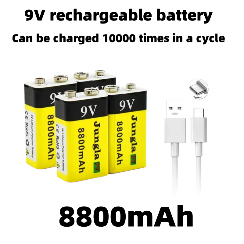 

20249V 8800mAh li-ion Rechargeable battery Micro USB Batteries 9 v lithium for Multimeter Microphone Toy Remote Control KTV use