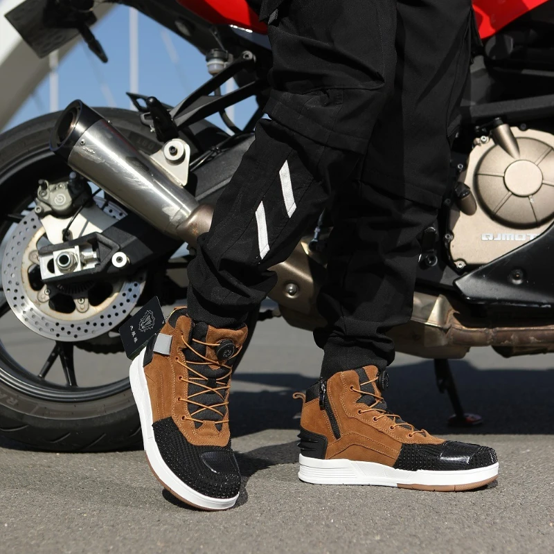 JG.WOLVES Motorcycle Supplies Men's Sneakers Breathable Casual Motorcycle Boots Women Motorcyclist Shoes Motocross Boots