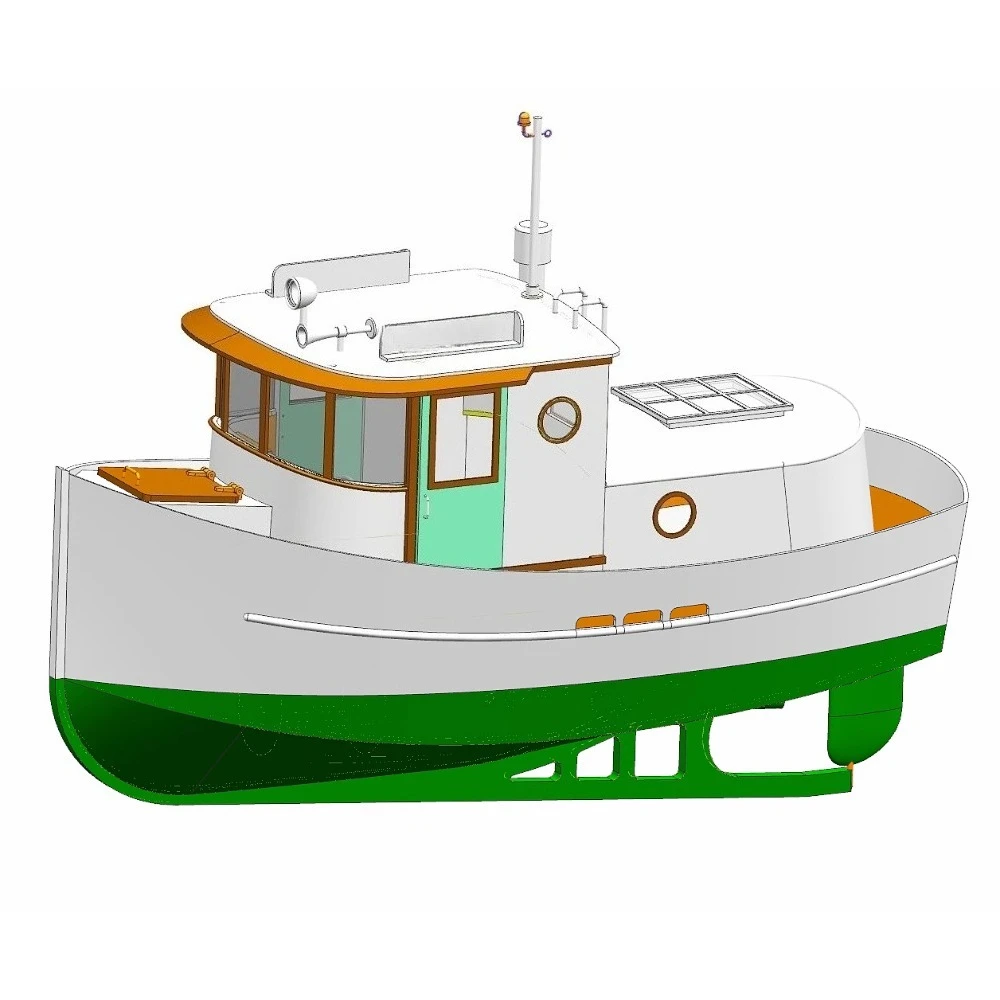 1/18 Medium Houseboat Q3 KIT Version Mini Boat Model SLA  Photopolymerization Printing Parts Personal Assembly Ship Model Toy