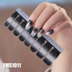 16Stickers/Sheet Flash Color Full Nail Stickers Gradient Waterproof Nail Stickers Accesories Set Press on Nails Sticker Designer
