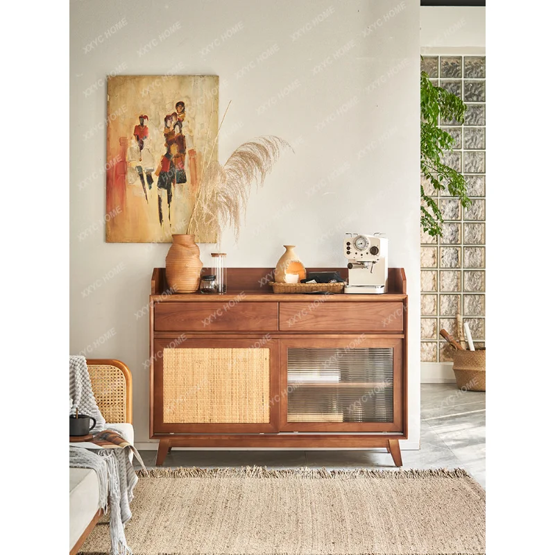 

Solid Wood Sideboard Minimalist Living Room and Kitchen Locker Japanese-Style Home Wall Ash Wood Entrance Cabinet furniture