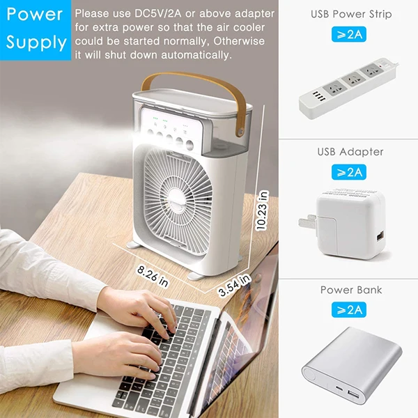 portable cold dc air water cooler home rechargeable air conditioner water mist air cooler aroma fragrance