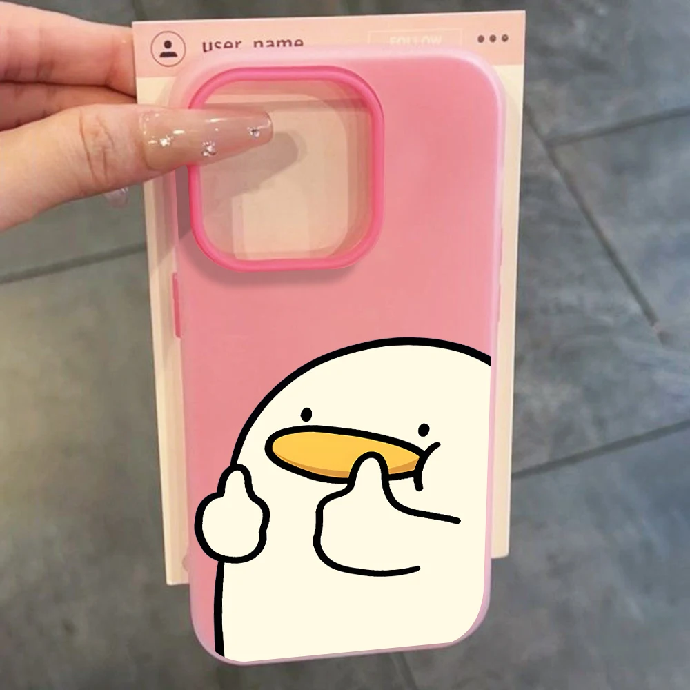 Für iPhone 17 15 16 14 Pro Max Hülle Plus Cartoon Ente Niedliche Abdeckung Für iPhone 13 11 12 ProMax XS XR 8 Plus Bonbonfarbene Hüllen – Detail 8