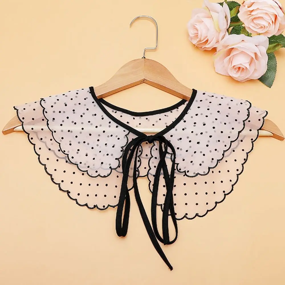 Fashion Embroidered Shirt Fake Collar Lapel Detachable Blouse False Collar Clothes Accessories Lace Scarf Shawl Decoration