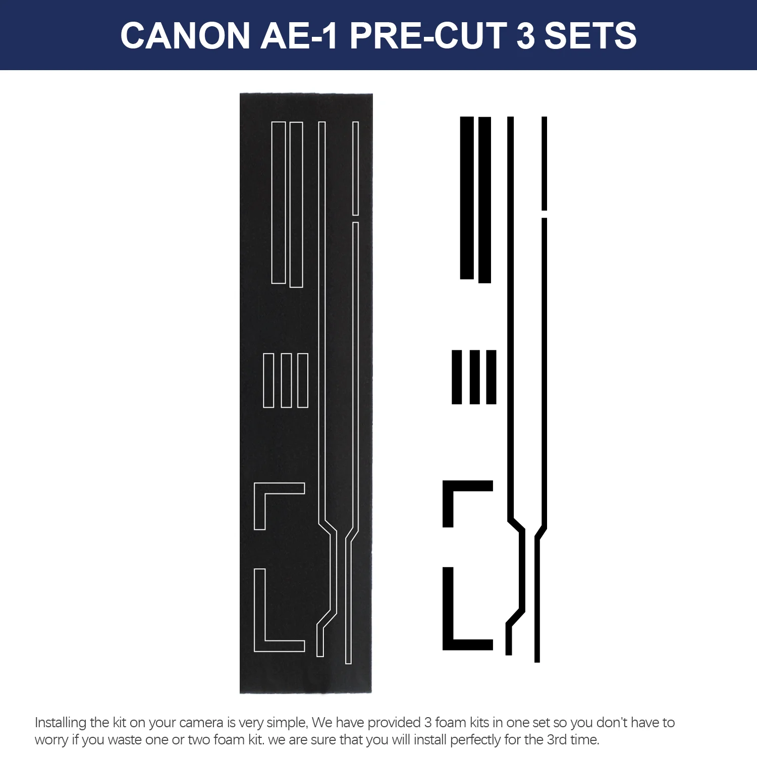 ETone 자체 접착 라이트 프루프 씰 폼 스폰지 Canon AE-1 카메라 사진 액세서리 용 맞춤형 수리 키트