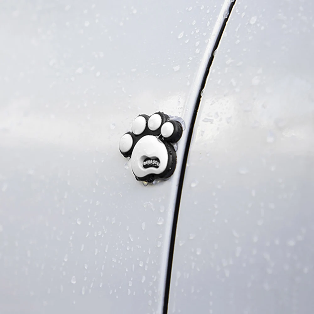 4PCS Car Door Anti-Collision Stickers Cartoon Cute Bear Paw Car Body Front and Rear Bumper Anti-Collision Strips Drive Door Anti - view 5