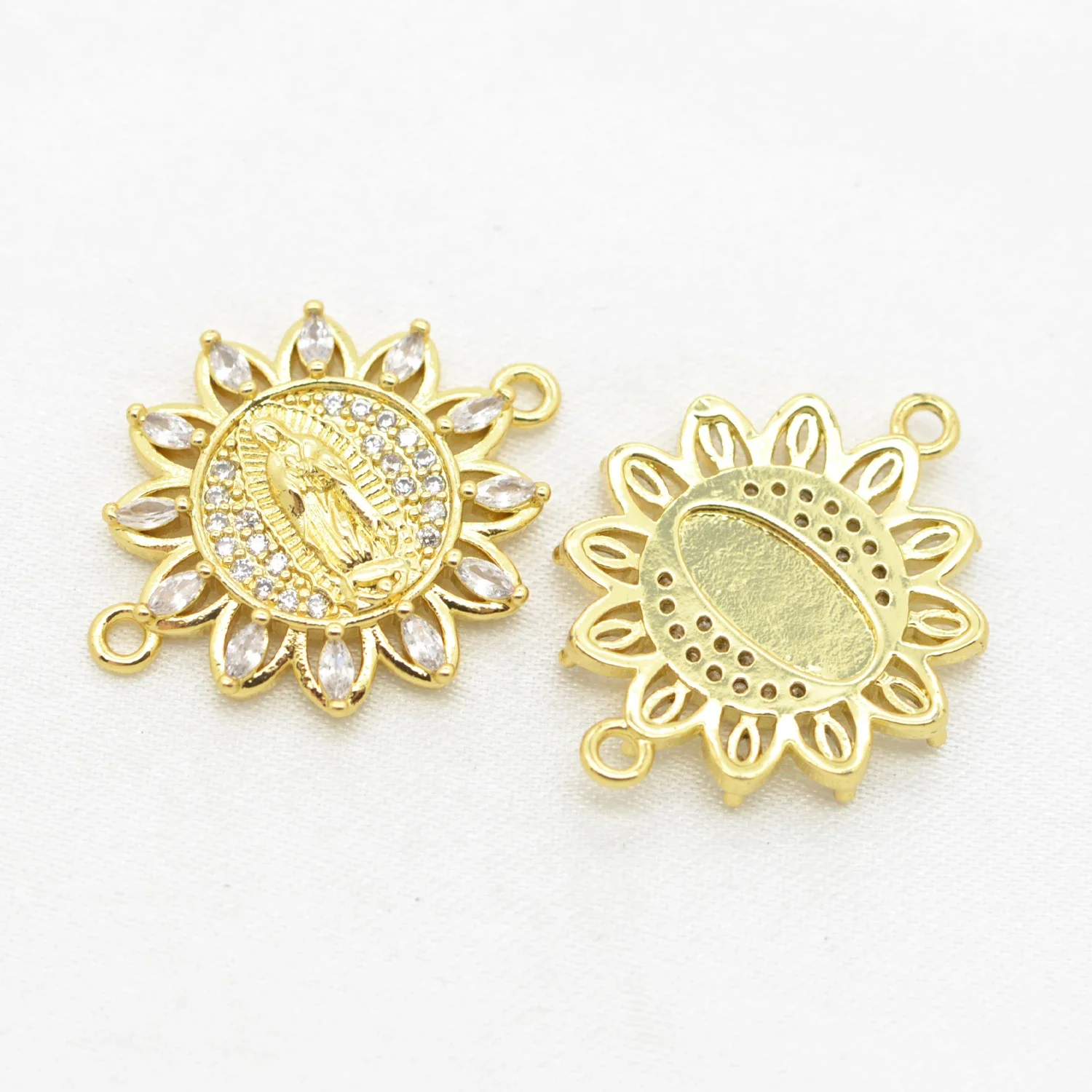 Virgin Mary Heart Connector for Jewelry Making Supplies Flowers Turkish Eyes Elephant Clasps Fastener DIY Hooks Top Quality