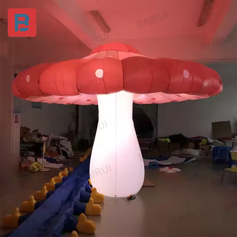 

Colorful inflatable mushroom customize logo waterproof material agaric for park stage decoration