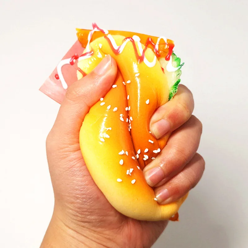 Nouveau Hamburger Popit Squishy Fidget jouet presse bulle décompression balle soulagement du Stress Squishies poupée Stress buste enfants cadeau