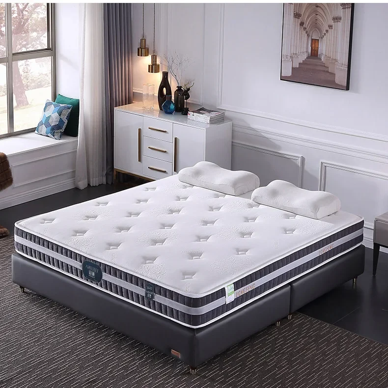 Soft And Hard Moderate Natural Bamboo Charcoal Brown Latex Mattress Hotel Apartment Bedroom Independent Spring Mattress