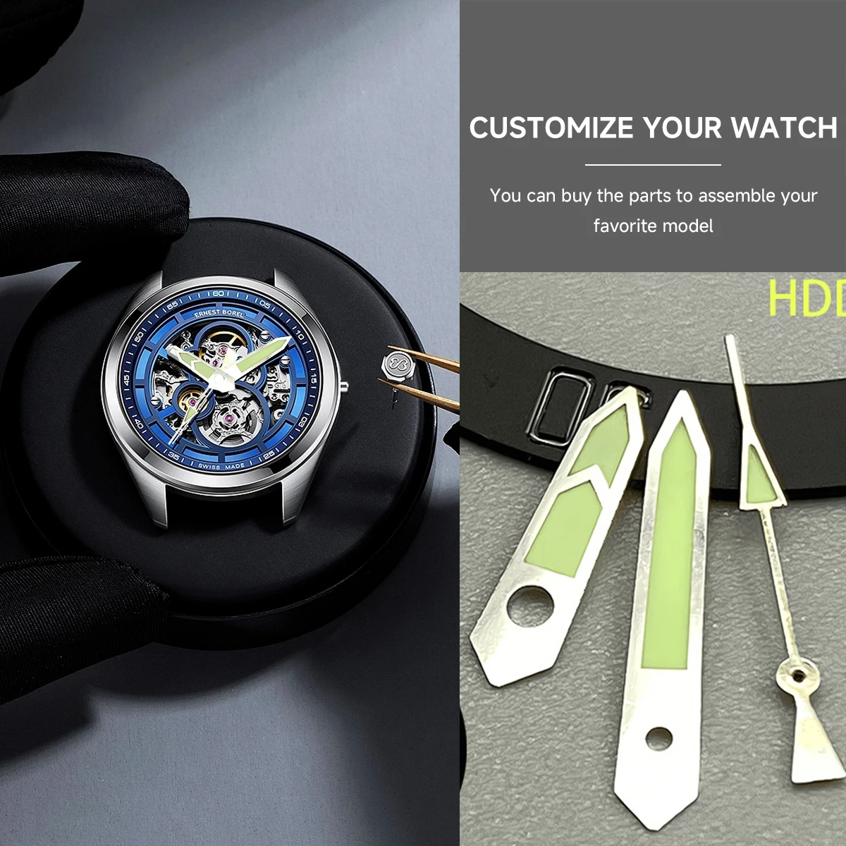 voor NH35 NH36 Beweging Stalen Band Top Horloge Accessoires Horloge Pointer NH35 Pointer Horloge Wijzers met Groene Lichtgevende