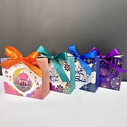 4Pcs Eid Mubarak Candy Gift Box Cookie Chocolate Packaging Boxes Bag Ramadan Mubarak Decoration 2024 Muslim Event Party Supplies