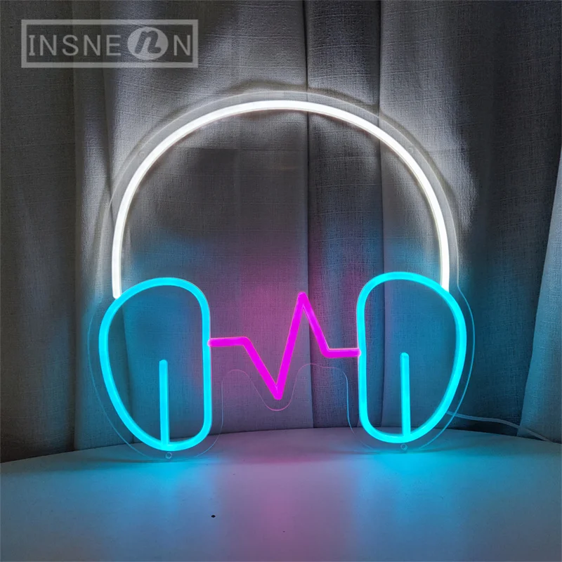 Earphone LED Wall Neon Sign for Game Room Party Decoration USB Powered Gamer Gifts Gaming Room Decor Neon Signs Music LED Neon