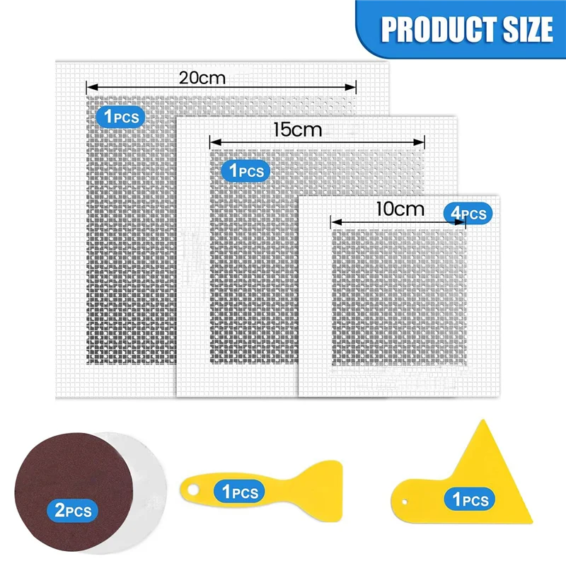 【Must-Haves】Kit de reparos de drywalls 6 peças kit de conjunto de remendo de parede 4/6/8 Polegada remendo de reparo de buraco de parede seca remendo de metal, autoadesivo estendido