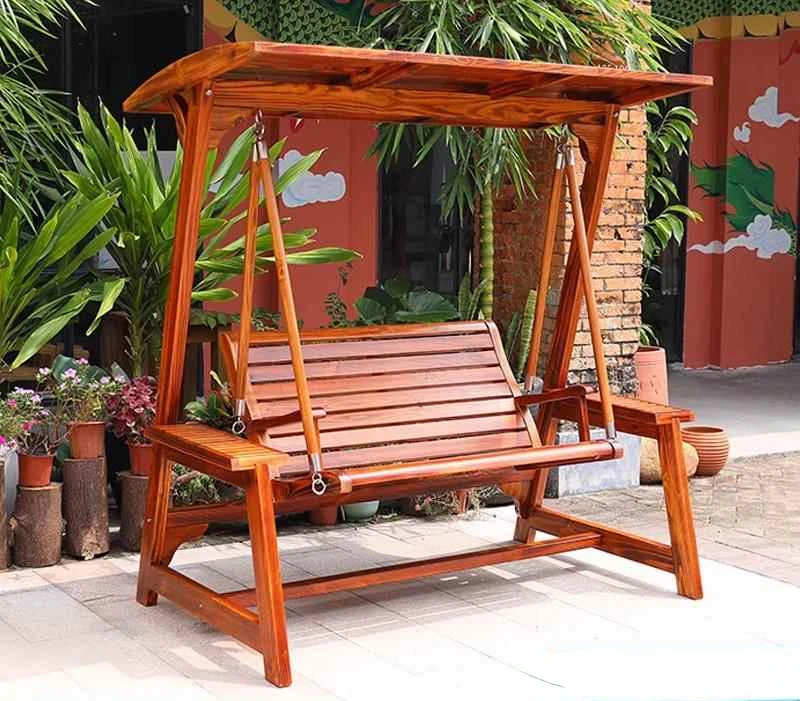 

Outdoor preservative wood courtyard leisure balcony hammock swing