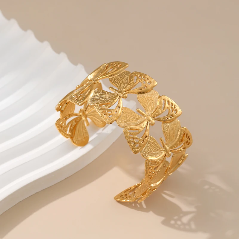 PRISCA | Stainless Steel Butterfly Bracelet for Women and Girl Fashion Italian Charm Accessories New Style