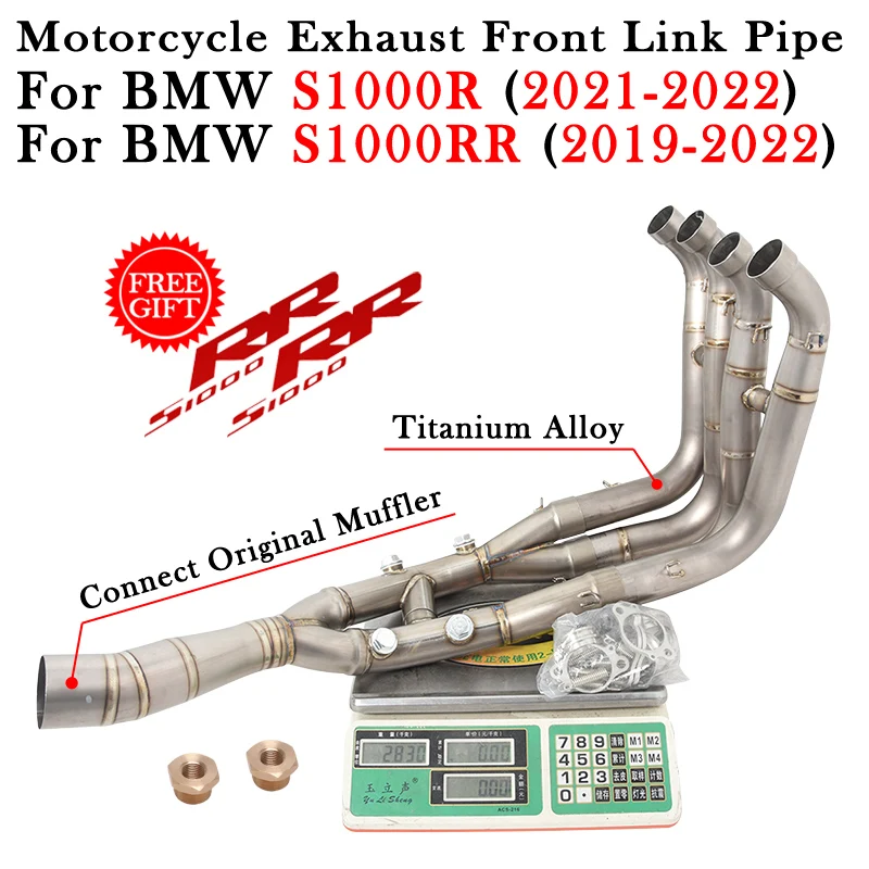 

Plug And Play Titanium Alloy Motorcycle Exhaust Front Link Pipe Modify GP Escape Moto Muffler For BMW S1000R S1000RR 2019 - 2022